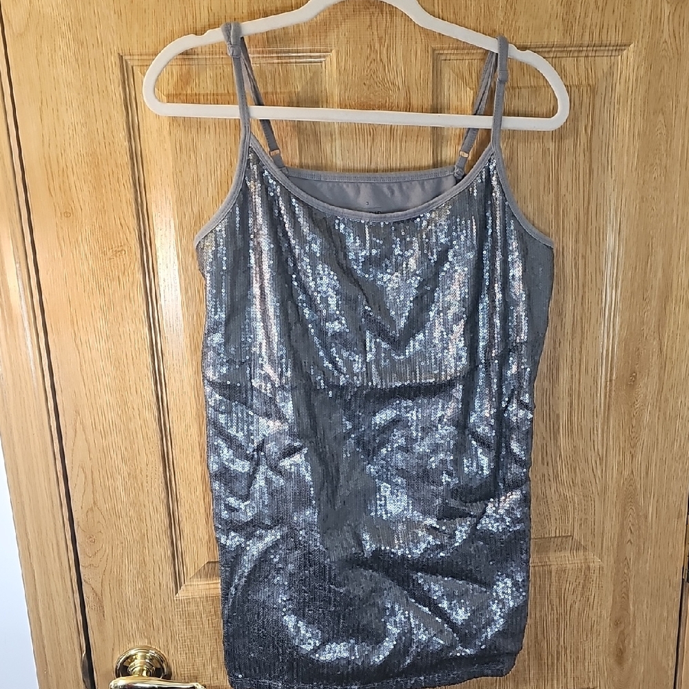 Torrid Metallic Silver Sequin Camisole